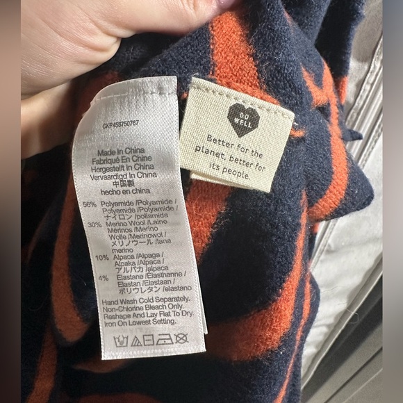 NWT Madewell women's sweater size XS mock neck long sleeve knit blue striped - Picture 4 of 5